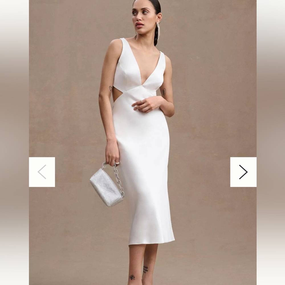 NWT - Sachin & Babi Sierra V-Neck Cutout Satin Midi Dress